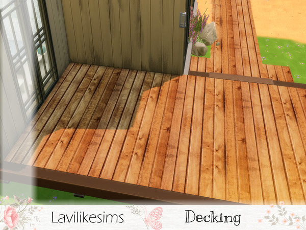 Sims 4 — Decking by lavilikesims — Decking to make the outside as beautiful as the inside in 4 shades