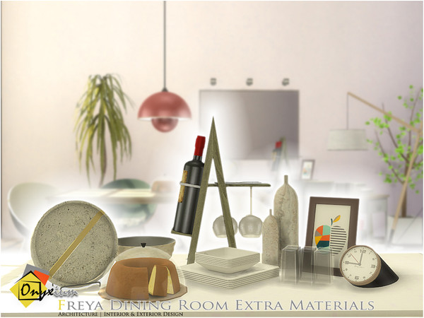 Sims 4 — Freya Dining Room Extra Materials by Onyxium — Onyxium@TSR Design Workshop Dining Room Collection | Belong To