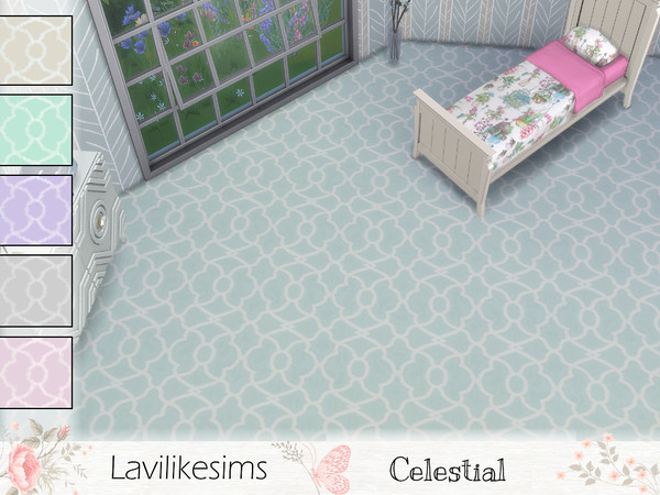 Sims 4 — Celestial by lavilikesims — Carpet In 6 colours purple, yellow, pink, blue, green and grey by lavilikesims