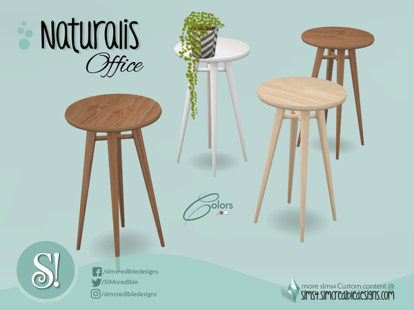Sims 4 — Naturalis Office end table by SIMcredible! — by SIMcredibledesigns.com available at TSR 3 colors variations