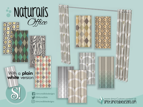 Sims 4 — Naturalis Office curtain Geometric opened by SIMcredible! — by SIMcredibledesigns.com available at TSR
