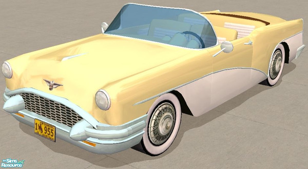Sims 2 — Classic '55 - Yellow and White by Dr Pixel — Color option for the Classic '55 mesh
