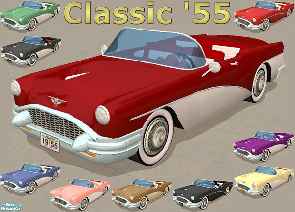 Sims 2 — Classic \'55 by Dr Pixel — Drivable classic 50\'s car for your Sims. 
