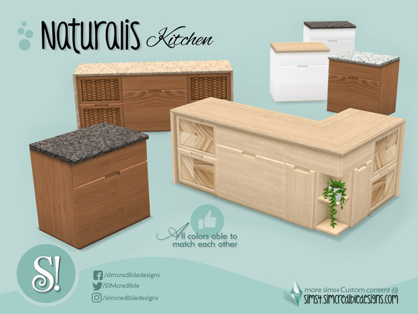 Sims 4 — Naturalis counter by SIMcredible! — by SIMcredibledesigns.com available at TSR 5 colors + variations
