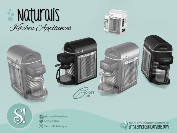 Sims 4 — Naturalis coffee maker by SIMcredible! — by SIMcredibledesigns.com available at TSR 3 colors variations
