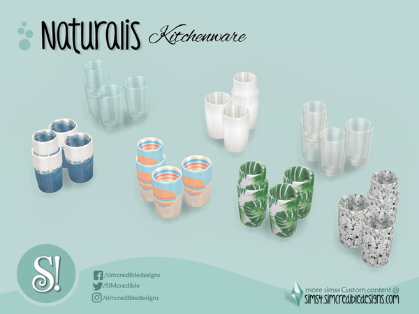 Sims 4 — Naturalis cups by SIMcredible! — by SIMcredibledesigns.com available at TSR 7 colors variations
