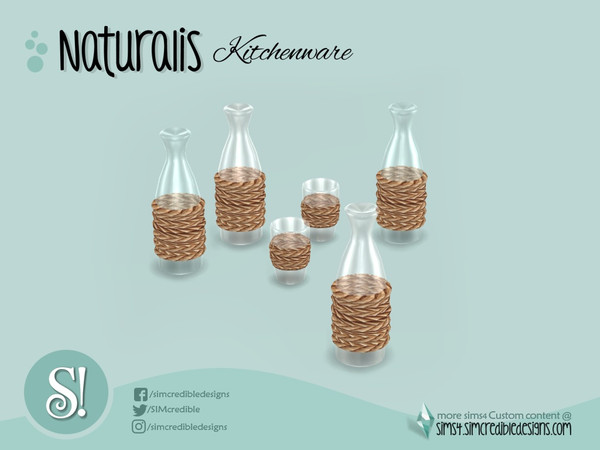 Sims 4 — Naturalis glass bottle with rope by SIMcredible! — by SIMcredibledesigns.com available at TSR 2 colors