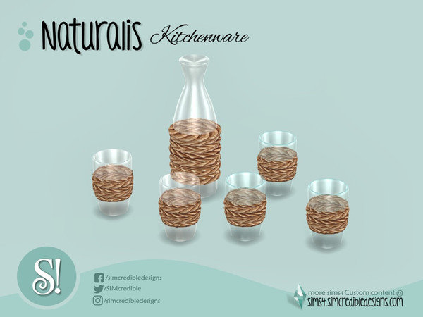 Sims 4 — Naturalis glass cup with rope by SIMcredible! — by SIMcredibledesigns.com available at TSR 2 colors variations