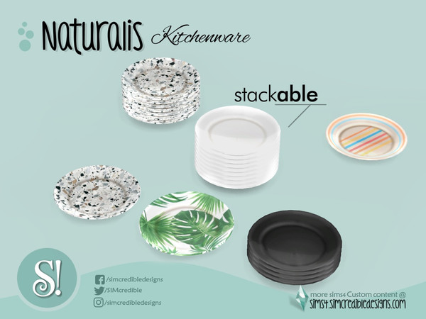 Sims 4 — Naturalis plate by SIMcredible! — by SIMcredibledesigns.com available at TSR 5 colors variations