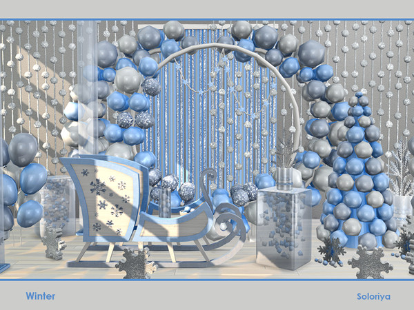 Sims 4 — Winter by soloriya — A winter set for your any rooms. Inludes 11 objects, has 2 color palettes. Items in the