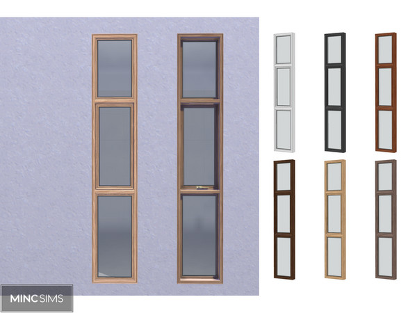 Sims 4 — Meta Window Right(M) by Mincsims — Meta Window Right for medium wall Diagonal mesh is supported.