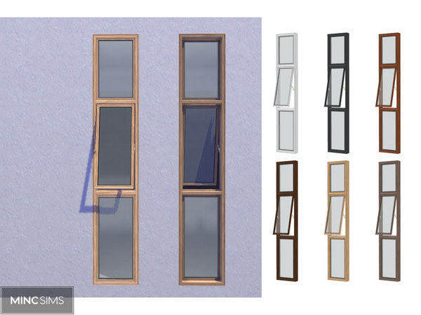 Sims 4 — Meta Window Right Open(M) by Mincsims — Meta Window Right open for medium wall Diagonal mesh is supported.