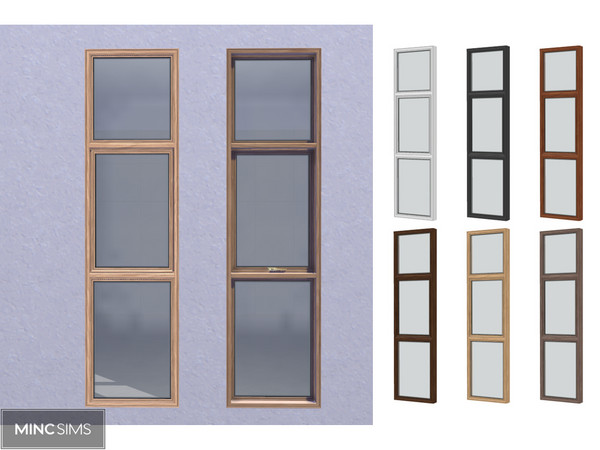 Sims 4 — Meta Window V1(M) by Mincsims — Meta Window V1 for medium wall Diagonal mesh is supported.