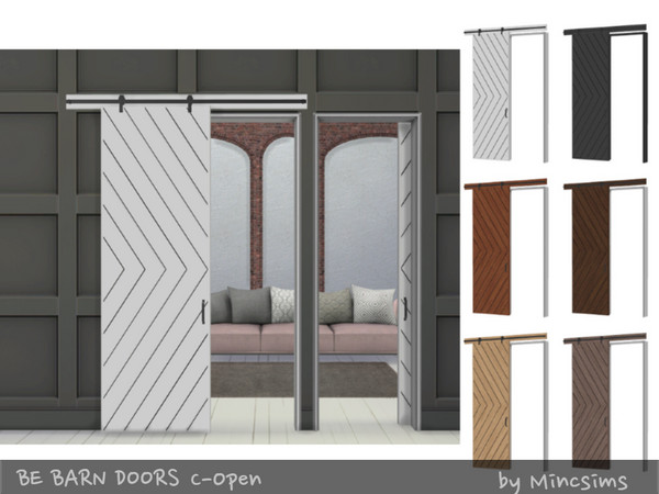 Sims 4 — Be Barn Door C Open by Mincsims — a part of Be Sliding Barn Doors