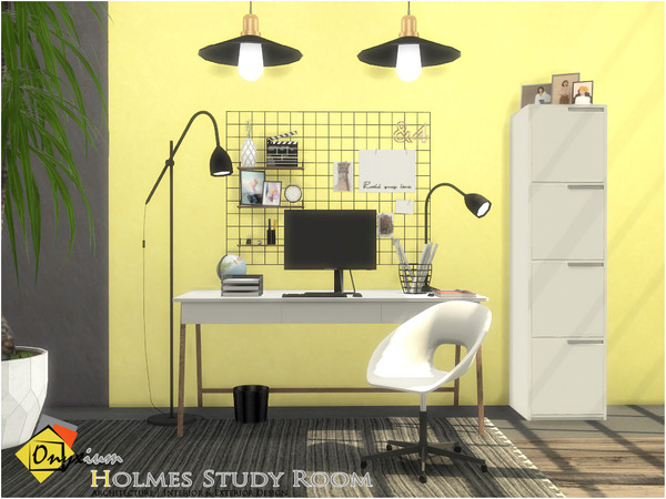 Sims 4 — Holmes Study Room by Onyxium — Onyxium@TSR Design Workshop Study Room Collection | Belong To The 2020 Year Set