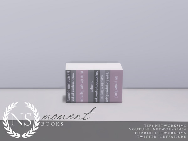Sims 4 — Books - Moment Office - Networksims by networksims — A set of grey and pink books.