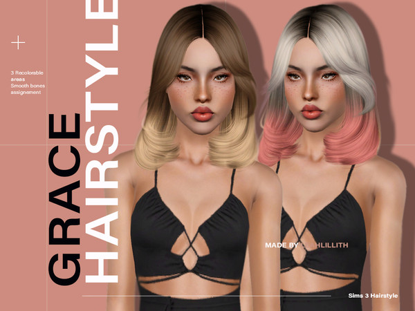 Sims 3 — LeahLillith Grace Hair by Leah_Lillith — Grace Hair All LODs Smooth bones Custom CAS thumbnail