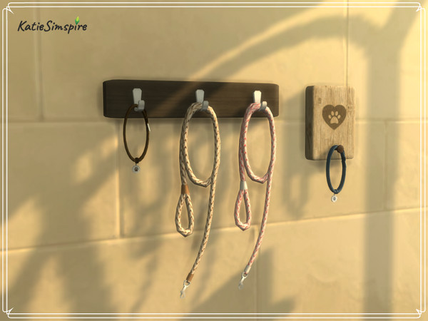 Sims 4 — Dog Leash Holder by Katiesimspire — Customise your own dog leash holder with different leashes and collars. Hope