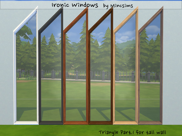 Sims 4 — Ironic Triangle P1 by Mincsims — for tall wall Diagonal is supported. a part of Ironic Set. It is optimized for