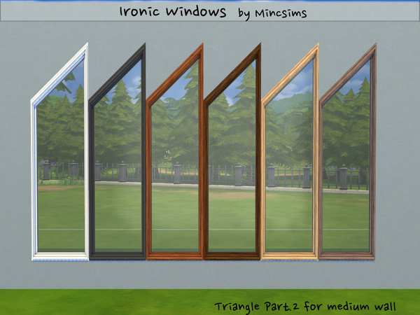 Sims 4 — Ironic Triangle P2 by Mincsims — for medium wall Diagonal is supported. a part of Ironic Set. It is optimized
