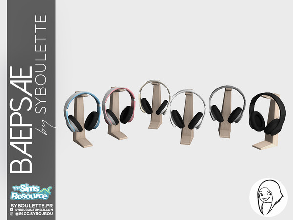Sims 4 — Baepsae set - Headphone stand by Syboubou — Headphone stand available in 6 colors to decorate.