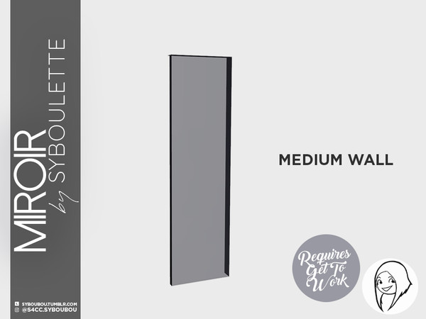 Sims 4 — Mirror set - Window (1 tile - medium) by Syboubou — Full height and full tile width window for a seamless look.