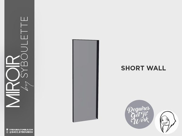 Sims 4 — Mirror set - Window (1 tile - short) by Syboubou — Full height and full tile width window for a seamless look.