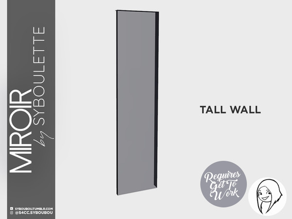 Sims 4 — Mirror set - Window (1 tile - tall) by Syboubou — Full height and full tile width window for a seamless look.
