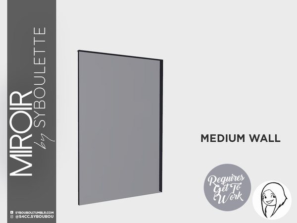 Sims 4 — Mirror set - Window (2 tiles - medium) by Syboubou — Full height and full tile width window for a seamless look.