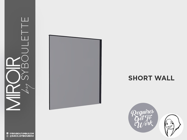 Sims 4 — Mirror set - Window (2 tiles - short) by Syboubou — Full height and full tile width window for a seamless look.