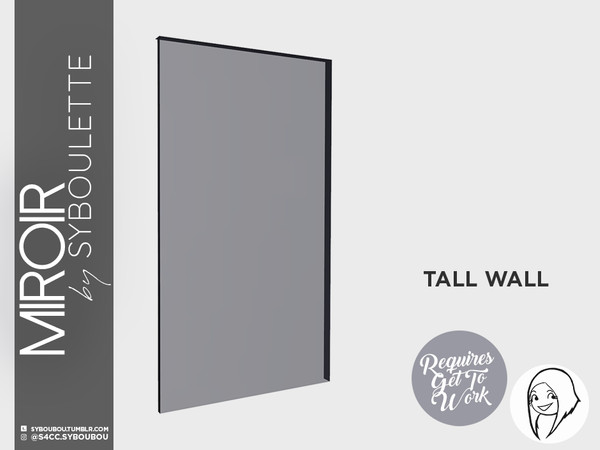 Sims 4 — Mirror set - Window (2 tiles - tall) by Syboubou — Full height and full tile width window for a seamless look.