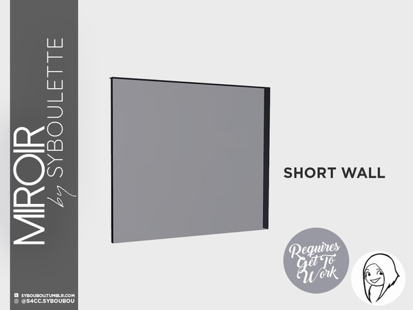 Sims 4 — Mirror set - Window (3 tiles - short) by Syboubou — Full height and full tile width window for a seamless look.