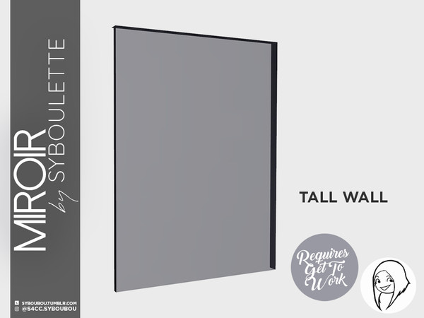 Sims 4 — Mirror set - Window (3 tiles - tall) by Syboubou — Full height and full tile width window for a seamless look.
