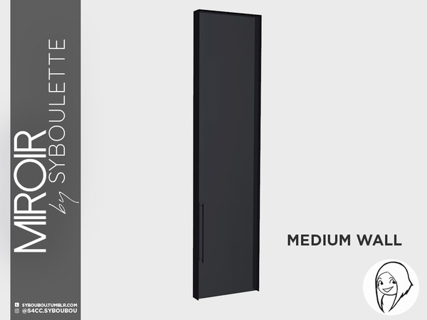 Sims 4 — Mirror set - Door (medium) by Syboubou — Full height and full tile width window for a seamless look. The door is