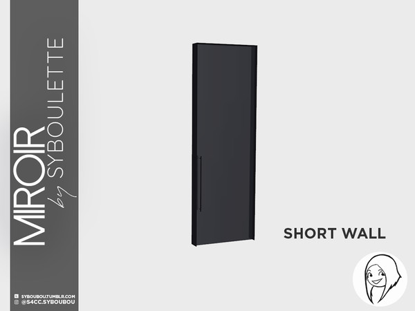 Sims 4 — Mirror set - Door (short) by Syboubou — Full height and full tile width window for a seamless look. The door is