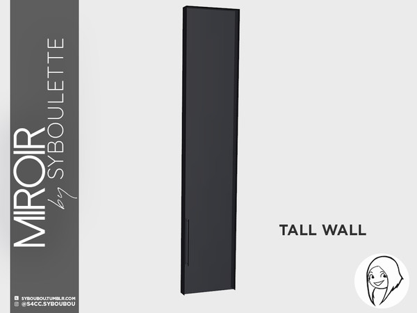 Sims 4 — Mirror set - Door (tall) by Syboubou — Full height and full tile width window for a seamless look. The door is