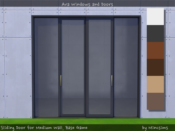 Sims 4 — Ava Sliding Door B Medium wall BG by Mincsims — a part of Ava Set. It is optimized for Ava Set. Diagonal is not