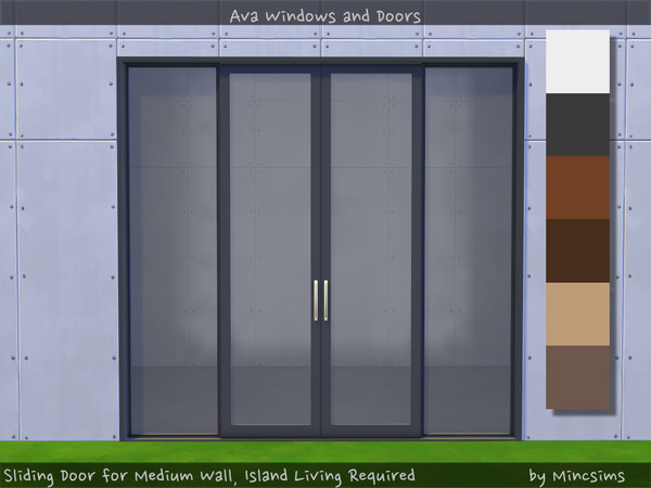 Sims 4 — Ava Sliding Door B Medium wall IL by Mincsims — a part of Ava Set. It is optimized for Ava Set. Diagonal is