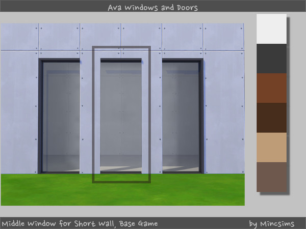 Sims 4 — Ava Window Middle Short wall by Mincsims — a part of Ava Set. It is optimized for Ava Set. Diagonal is