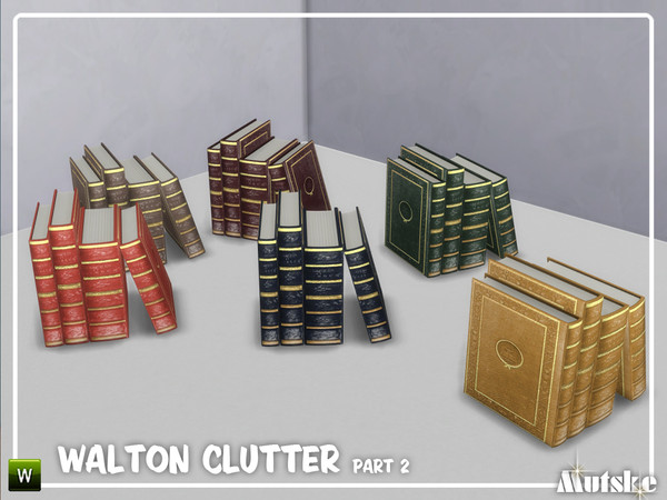 Sims 4 — Walton Clutter Book Standing Tall Right by Mutske — These books are part of the Walton Clutter Set. Made by