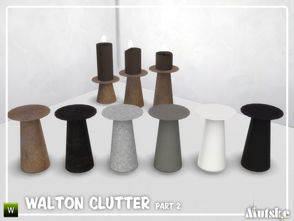 Sims 4 — Walton Clutter Candleholder C by Mutske — This candleholder is part of the Walton Clutter Set, with a slot to