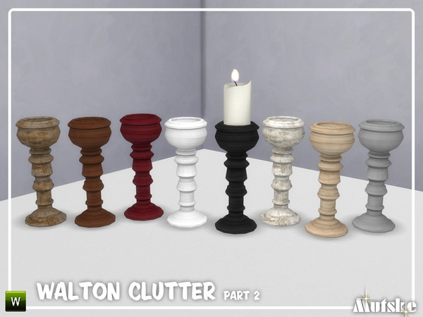 Sims 4 — Walton Clutter Candleholder F by Mutske — This candleholder is part of the Walton Clutter Set, with a slot to