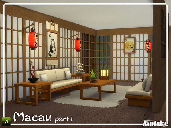 Sims 4 — Macau Construction Part 1 by Mutske — These type of windows, roomdividers and wallpanels are based on oriental