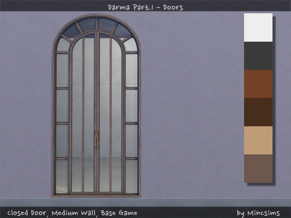 Sims 4 — Darma Closed Door by Mincsims — Closed Version for Medium wall 6 swatches