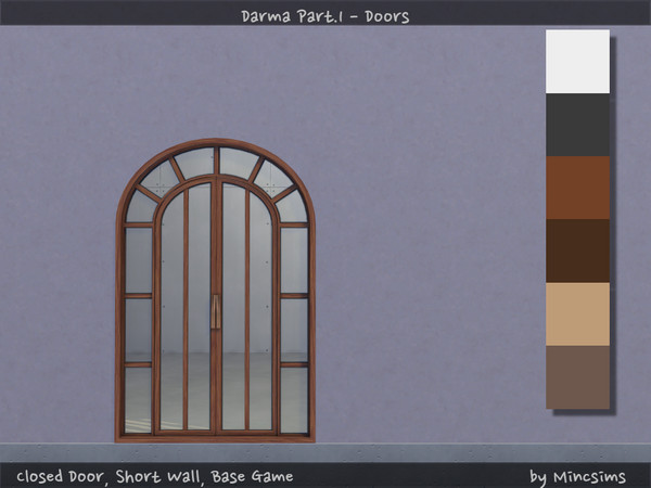Sims 4 — Darma Closed Door by Mincsims — Closed Version for Short wall 6 swatches