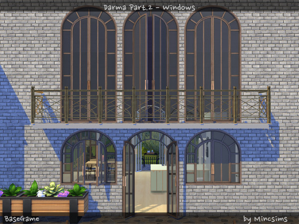 Sims 4 — Darma Part.2 - Windows by Mincsims — These arch shapes bring elegance to your Sim's home. This is a part of