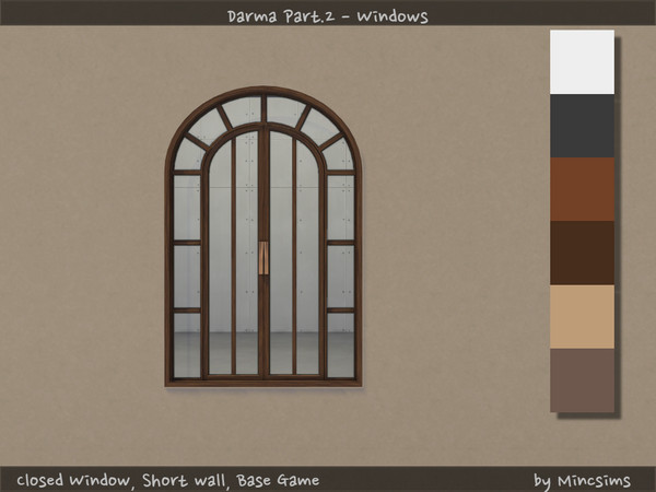 Sims 4 — Darma Window by Mincsims — for short wall 6 swatches