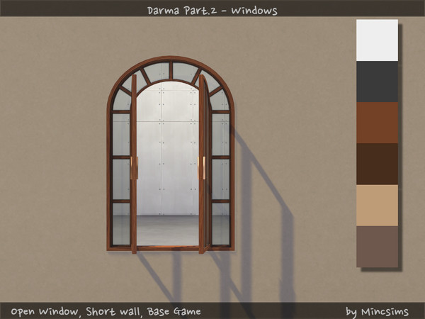 Sims 4 — Darma Open Window by Mincsims — open version for short wall 6 swatches
