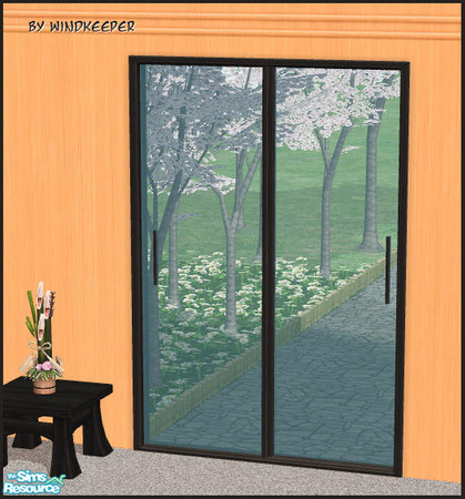 Sims 2 — Tokyo 2t sliding door by Windkeeper — Linked to Tokyo main window for colors. Requires that file to work.