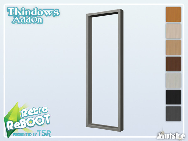 Sims 4 — RetroReBOOT Thindows AddOn Tall Max 1x1 by Mutske — This window is part of the RetroReBOOT Thindows AddOn